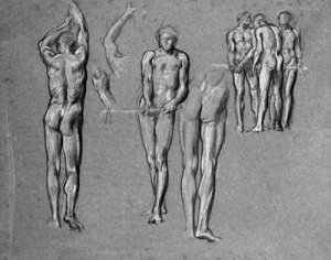 Studies of figures for The Arts of Industry as Applied to War